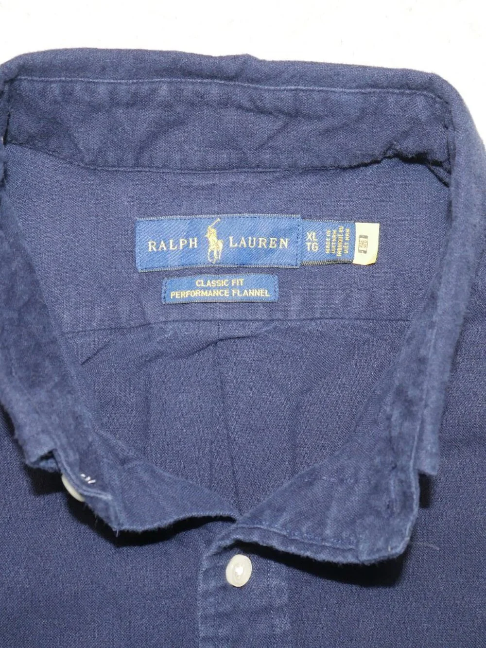 Polo Ralph Lauren Men's XL Navy Blue Performance flannel shirt